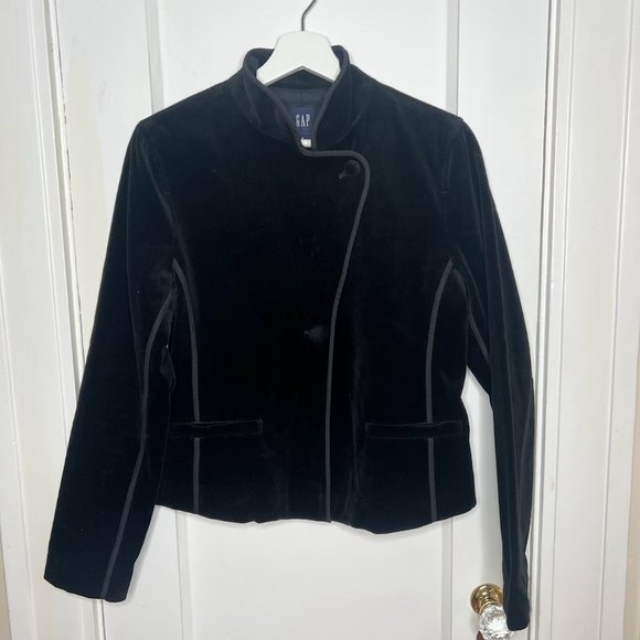 GAP - Vintage Velvet Blazer Coat Black - 10 - Classic Gap - Picture 2 of 9